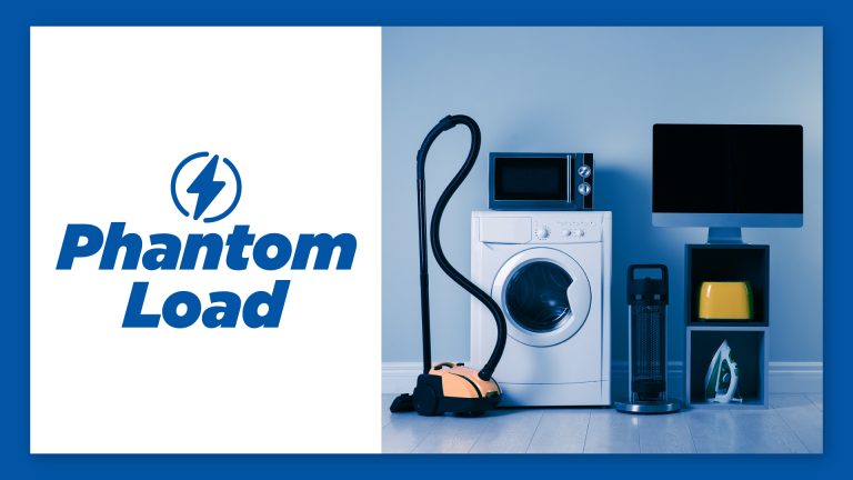 Phantom Power graphic showing several different appliances and devices.